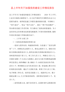 县上半年关于加强党的建设工作情况报告