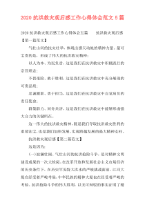 2020抗洪救灾观后感工作心得体会范文5篇