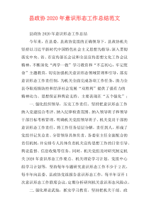 县政协2020年意识形态工作总结范文