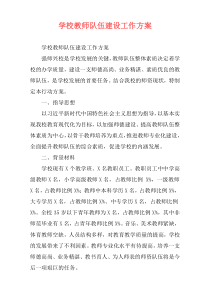 学校教师队伍建设工作方案