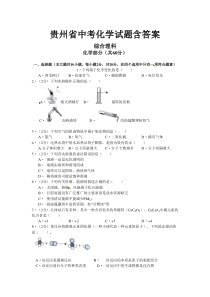 贵州省中考化学试题含答案