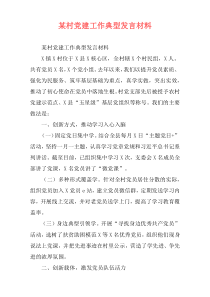 某村党建工作典型发言材料