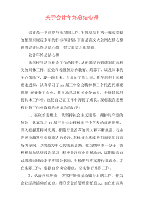 关于会计年终总结心得