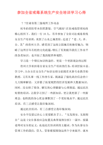 参加全省戒毒系统生产安全培训学习心得