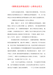 《钢铁是怎样炼成的》心得体会范文