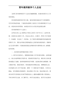 青年教师教学个人总结