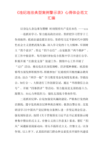 《违纪违法典型案例警示录》心得体会范文汇编