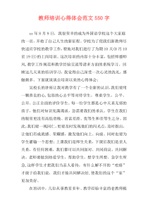 教师培训心得体会范文550字