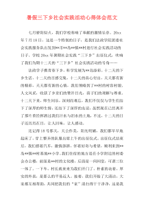 暑假三下乡社会实践活动心得体会范文