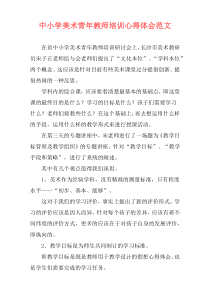 中小学美术青年教师培训心得体会范文