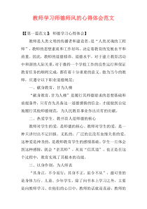 教师学习师德师风的心得体会范文