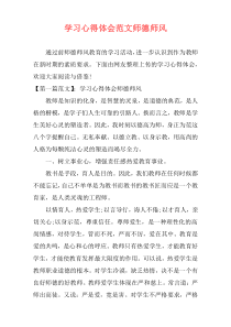 学习心得体会范文师德师风