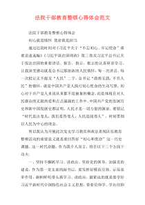 法院干部教育整顿心得体会范文