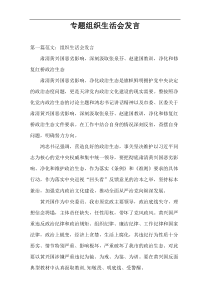 专题组织生活会发言