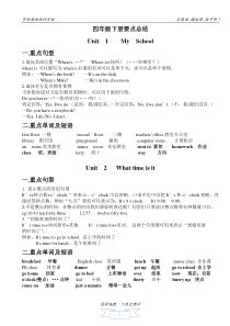 新版PEP英语四年级下册知识点总结