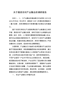 产业融合调研报告调研报告