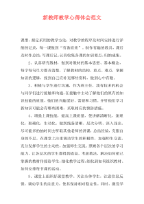 新教师教学心得体会范文