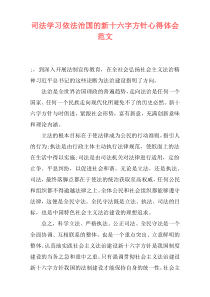 司法学习依法治国的新十六字方针心得体会范文