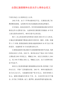 全国红旗渠精神永放光芒心得体会范文