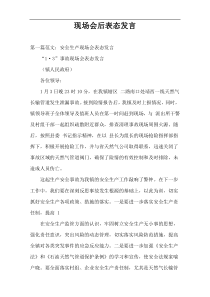 现场会后表态发言