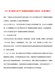 推荐：2019学习贯彻习近平广西视察讲话精神心得体会(多身份整合)