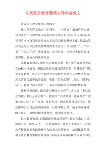 法院院长教育整顿心得体会范文