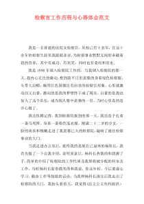 检察官工作历程与心得体会范文