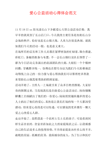 爱心公益活动心得体会范文