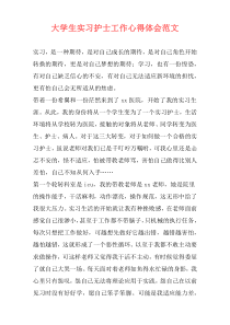 大学生实习护士工作心得体会范文