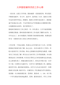 大学留校辅导员的工作心得