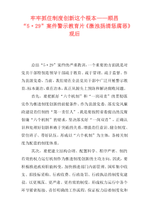 牢牢抓住制度创新这个根本——顺昌“5·29”案件警示教育片《激浊扬清惩腐恶》观后