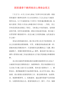 班班通骨干教师培训心得体会范文