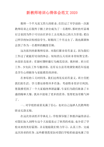 新教师培训心得体会范文2020