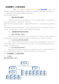 各规模餐厅人员组织架构