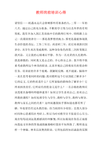 教师岗前培训心得