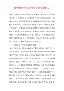 新教师和辅导员培训心得体会范文