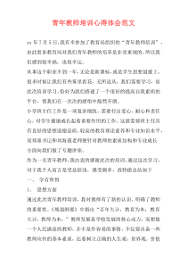 青年教师培训心得体会范文