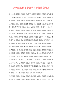 小学继续教育培训学习心得体会范文