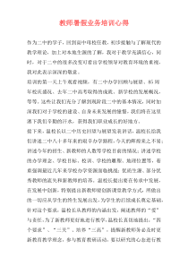 教师暑假业务培训心得