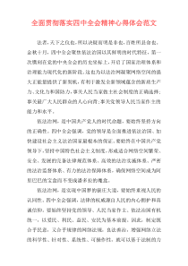 全面贯彻落实四中全会精神心得体会范文