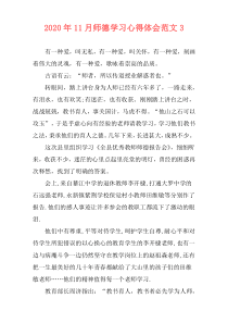 2020年11月师德学习心得体会范文3