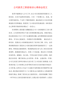 公司新员工职前培训心得体会范文