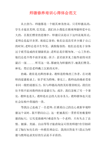 师德修养培训心得体会范文