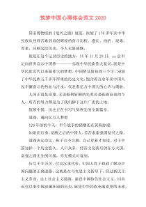 筑梦中国心得体会范文2020