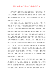 严以修身知行合一心得体会范文