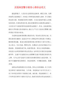 反面典型警示教育心得体会范文