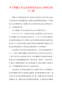 关于新疆工作总目标再动员会议心得体会范文三篇