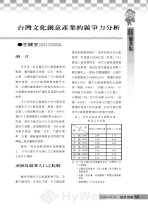 台湾文化创意产业的竞争力分析