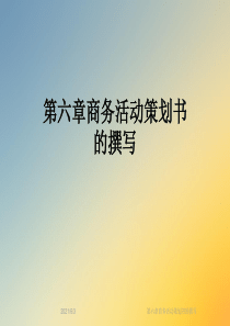 第六章商务活动策划书的撰写