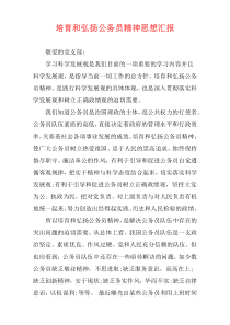 培育和弘扬公务员精神思想汇报